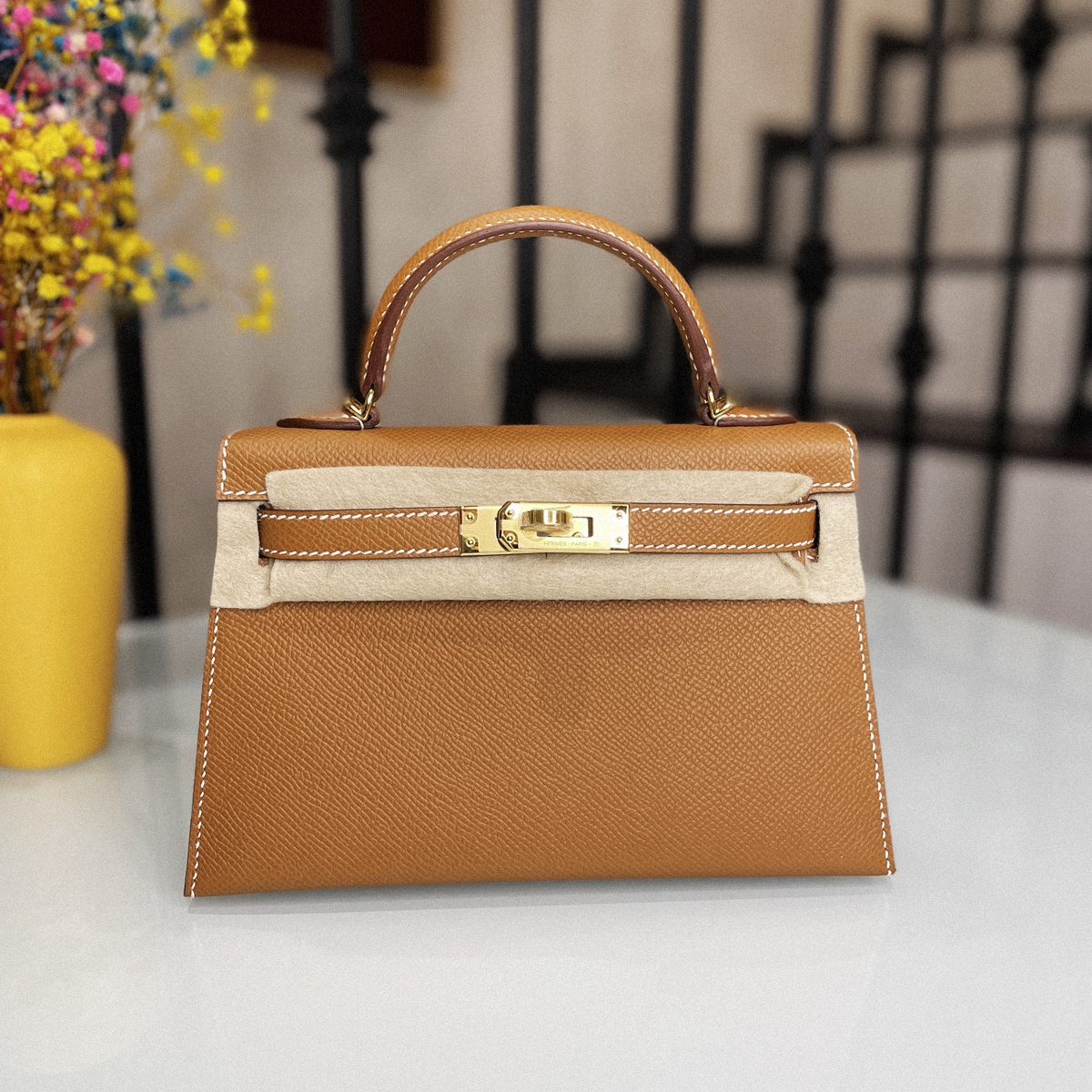 MINI KELLY CC37-金棕金扣EPSOM皮
